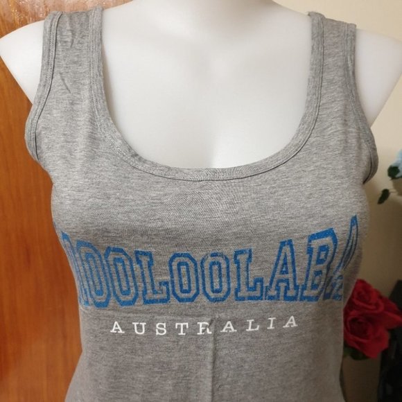 Between the Flags (BTF) AU-14 Gray Sleeveless Singlet Top Tee 100% Cotton NWOT - Picture 3 of 10